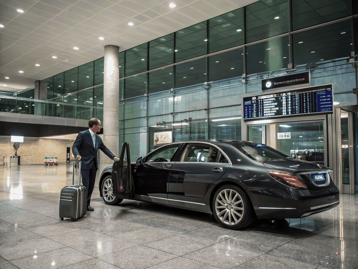 Executive Toyota Innova HyCross waiting at airport arrival terminal