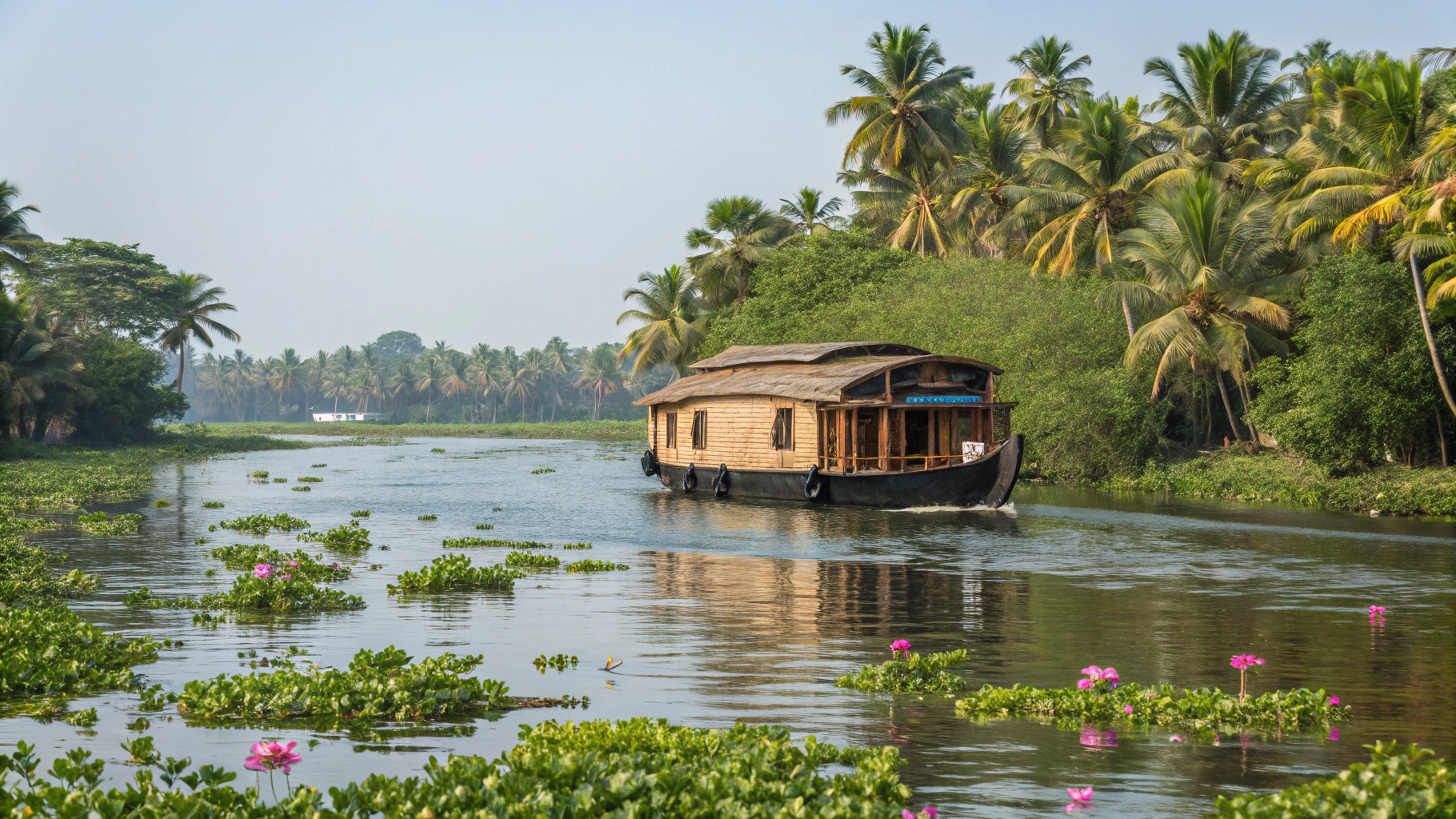 Alleppey Backwater Houseboat Panorama