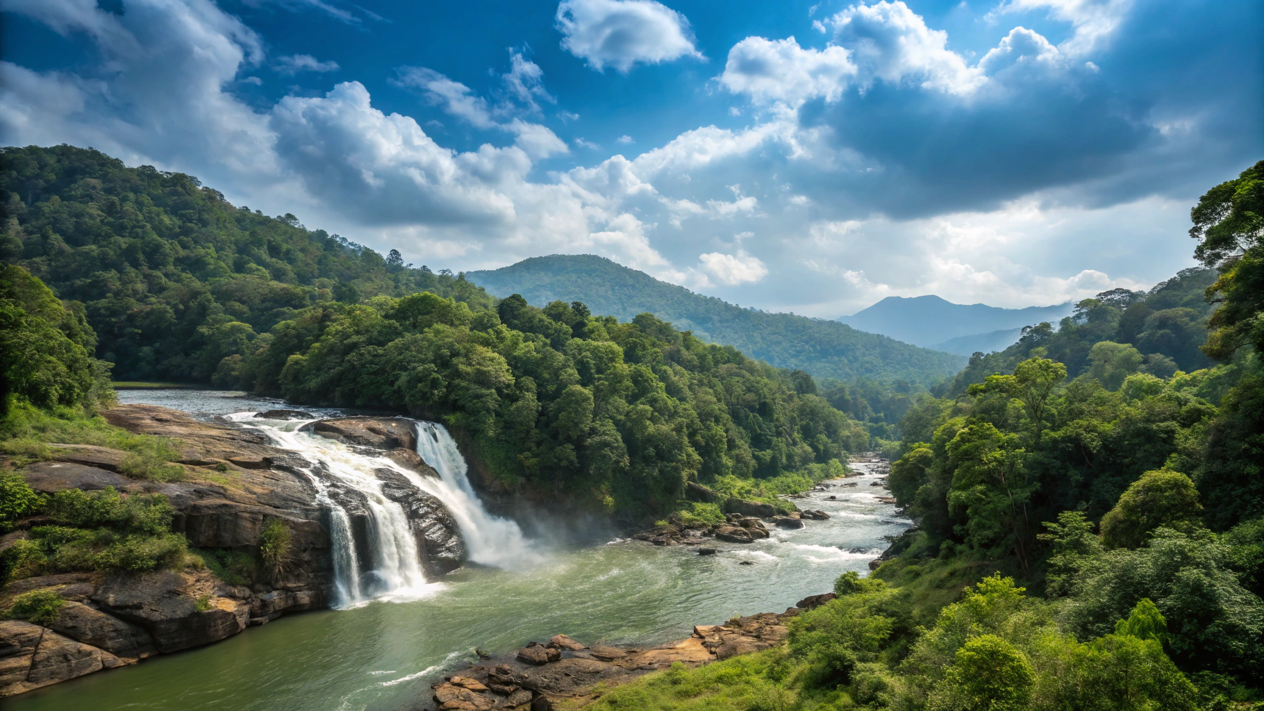 Lush green hill vistas and forested valleys in Wayanad Kerala